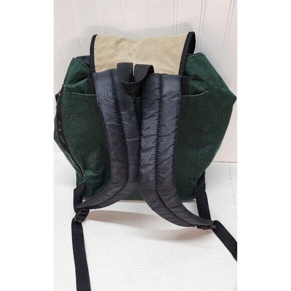 Eddie Bauer Green Canvas Backpack With Multiple Compartments & Drawstring Closur - Picture 7 of 16
